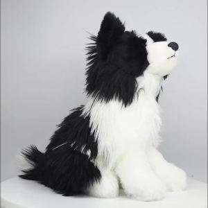 Simulation Border Collie Stuffed Lifelike Plush Toy Smart Dog Pet Comfort Doll Party Props Gifts