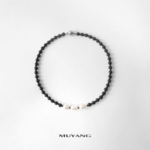 MUYANG | Black Pearl Summer Elegant Locking Necklace