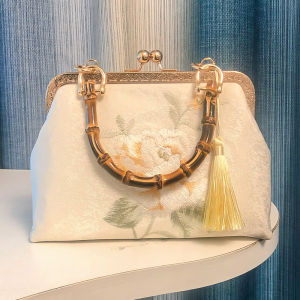Retro Embroidered Qipao Bag Crossbody Bag Ethnic Style Versatile Handbag Hanfu Lock Buckle Womens Bag Artistic National Trend