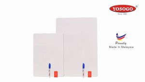[super stationery] YOSOGO Lembaran Papan Putih Dua Sisi A4/ A3 Termasuk Pen Marker Mini | A4 size/ A3 size double sided whiteboard sheet with whiteboard mini marker pen and eraser/ duster #WSS-A4/ WSS-A3