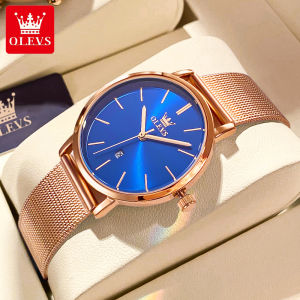 OLEVS Jam Tangan Wanita Terbaru 2025 Ori Tahan Air Baja tahan karat Elegan Kecil Kekinian Kalender Jam Tangan cewek