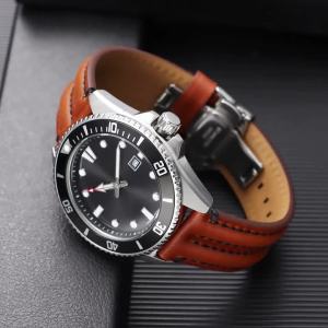 20mm 22mm Retro Genuine Leather Watch Band Butterfly Buckle Straps for Seiko Rugged Double Bone for Omega Men Women Accessories