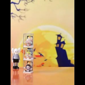 กล่องโมเดลอะคริลิคใส เก็บpopmart โชว์art toy เสียบการ์ดได้ มี 3 สี จัดโต๊ะ