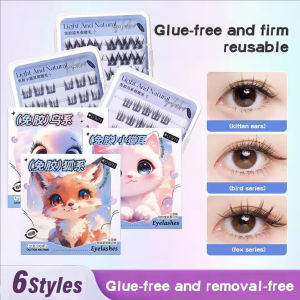 Dorisna ขนตามีกาวในตัวแบบ DIY Riasan Korea ช่อขนตาขนตามีกาวแบบใช้ซ้ำได้ไม่ต้องใช้กาว