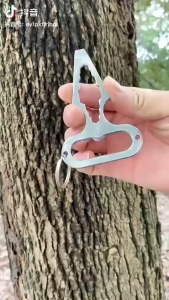 JS SHOP Protection Spikes Multipurpose Tool Wrench Opener Screwdriver Outdoor Camping Equipment Self-defense Survival Kit Key Ring