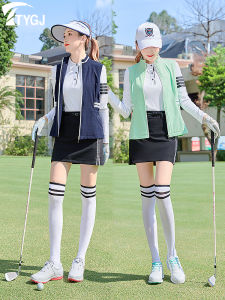 Golf Womens Vest Vest Coat Sleeveless Slim Fit White Turtleneck Thin Outer Match Sports Jersey Clothing