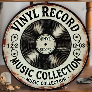 1pc Charming Vintage Vinyl Record Metal Sign Retro Wall Art for Home Office Ideal Gift for Music Enthusiasts in Room Decor