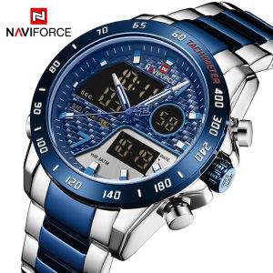 NAVIFORCE Luxury Brand Mens Wrist Watch Military Digital Sport Watches For Man Steel Strap Quartz Clock Male Relogio Masculino