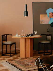 Polyhedron round Table Rock Panel Solid Wood Middle Ancient Style Dining Table Adjustable Height Extendable Customizable