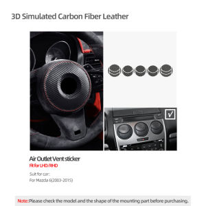 ALCANTARA | For Mazda 6 2003-2015 Made of Alcantara Carbon Fiber Center Console Air Vent Outlet Trim Sticker Car Interior Tuning Accessories