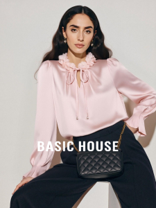 Basic House | French Lace-Up Petal Collar Blouse