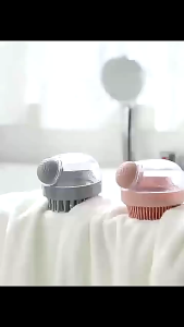 Sisir Rambut Keramas Sikat Kucing Mandi Sisir Pijat Kepala Sikat Keramas Sisir Kucing Sisir Keramas Dengan Wadah Shampo Scalp Silicone Comb