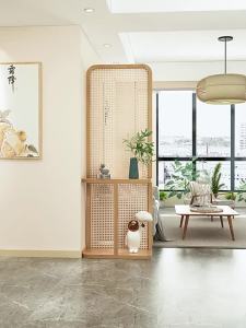 Wall Divider Room Divider Partition Room Divider Partition Divider Living Room Divider Sliding Door Partition Panel Japanese-Style Solid Wood Rattan Subareas Screens Movable 4dian
