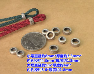 S925 Pure Silver Large Hole Wheel Beads Separator Exquisite Version Pendant Hanging Cord Hand Cord Adjustable Buckle DIY Accessories Jewelry