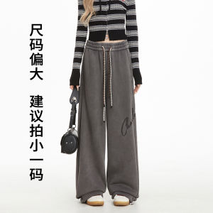 Quần Nỉ Hip Hop Phong Cách Đường Phố Cho Nữ NERESUM Quần Dài Thường Ngày Có Lót Lông Cừu Cho Mùa Thu Đông Quần Dài Cotton Pha Polyester