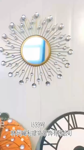 European Modern Style Gold ironmongery Decoration Mirror Wall Hanging Background Wall Mirror