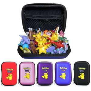 Anime 24pcs Pokemon Figurine Dolls With Box Holder Case 2-4CM Minifigure Model Toys For Kids Birthday Gift Collections