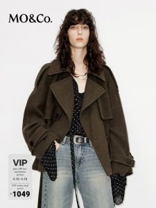 MO&Co. | Áo Khoác Len Có Túi Dây và Dây Nịt Tháo Lắp Được