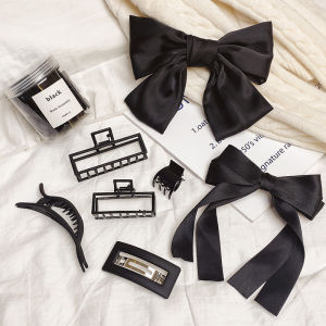Kẹp Tóc Thắt Nút Bướm Màu Đen Thời Trang Nữ Cao Cấp Mới Ra Mắt Mùa Đông 2021 Kẹp Tóc Phong Cách Hàn Quốc Không Có Kim Cương