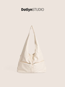 Dotlyn Vintage Early Autumn Lazy Style Soft Leather Elegance Single Shoulder Bag Casual Commuting Large Capacity Tote Bag Women