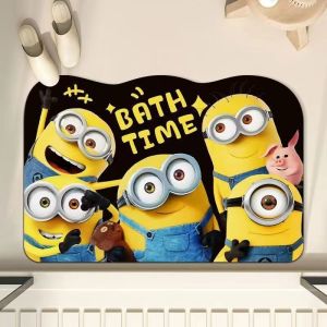 Thảm Phòng Tắm Chống Trượt Thấm Hút Nhanh Bằng Vật Liệu Sét Thạch Anh Nhỏ Màu Vàng Cho Cửa Phòng Tắm Thảm Chân Cho Bồn Rửa Mặt