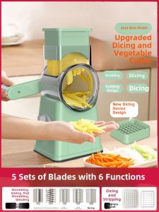 Multi-Function Hand-Cranked Electric Vegetable Cutter Roller Dicer Potato Slicer Shredder Home Kitchen Tool for Everyone