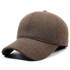 Warm Fleece Lined Woolen Hat for Men And Women Simple Fashionable Winter Outdoor Cap Adjustable round Top Bendable Brim Hat