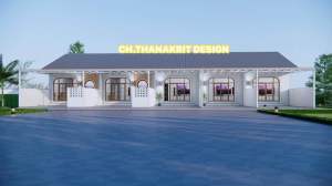 แบบบ้านพักอาศัยรวม 1 ชั้นจั่ว