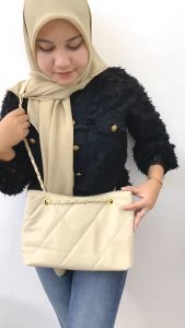 Tas Tote Bag Wanita Bahan Kulit Sintetis Korea Style