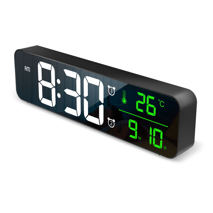 Brifit 10.5 Inch Digital Clock, Large Screen LED Alarm Clock, Mirror ...