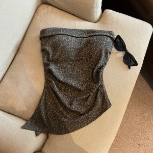 GUZILIAN | Áo Camisole Đệm In Báo Dáng Không Đều Giúp Thon Eo