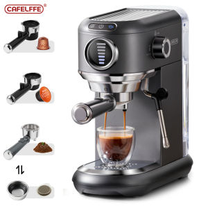 Cafelfe 19 บาร์เย็นและร้อนชงบางเฉียบ Dolce Gusto / แคปซูล Nespresso ESE POD และเครื่องชงกาแฟเอสเพรสโซผง เครื่องชงกาแฟ Expresso พร้อมแท่งครีมนมสำหรับเครื่องชงคาปูชิโน่และลาเต้ 1450W 4 in 1