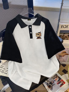 Loose Fit Japanese Hong Kong Style Polo Shirt Mens Summer New Casual Couples Top Breathable Pure Cotton Short Sleeve