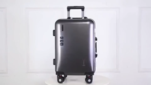 CHARLES X 20/24 inch Aluminum Luggage USB Suitcase Luggage Double Buckle Luggage Anti-theft Suitcase