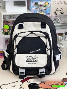 กระเป๋าเป้สะพายหลังผ้าไนลอนสีสดใสสำหรับเด็กผู้หญิง ความจุกลางๆ ทรงสี่เหลี่ยม สีพื้น ปิดด้วยซิป กระเป๋าใส่คอมพิวเตอร์ขนาด 13 นิ้ว