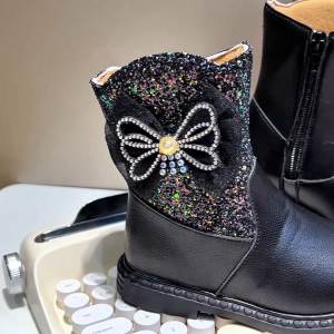 Future Seeds ankle boots for kids girl low heels zip boots for kids rubber shoes size 25-36