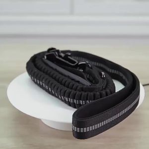 Reflective Shock Absorbing Dog Leashes with Car Seatbelt for Large Dogs Heavy Duty Tactical Bungee Dog Leash No Pull Dog Leash