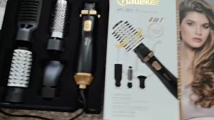 Hatteker 4-in-1 EU Electric Hot Air Comb Styling Comb for Women Anion Heating Hair Straightening Brush for Straight And Curly