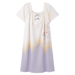 miiow | Pure Cotton Gradual Color Sleepwear Womens Summer Romper With Chest Pad Casual Home Clothes New 2025 Cat Person Brand