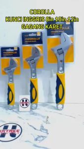 Corolla Kunci Inggris Adjustable Wrench Spanner Handgrip Rubber 8\\\"/10\\\"/12\\\" Gagang Karet