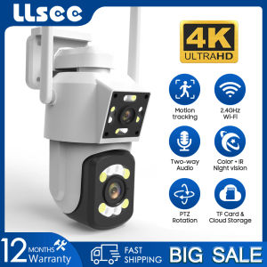 LLSEE icam365 HD 8MP 4K 10X ออปติคัลซูมเลนส์คู่หน้าจอคู่กล้องเฝ้าระวัง wifi สมาร์ทสีเต็มรูปแบบ IR Night Vision การรักษาความปลอดภัยการติดตามอัจฉริยะปลุกกล้อง IP ไร้สายกลางแจ้ง