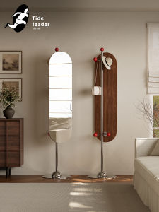 Rotatable Full-Length Mirror Clothing Rack Stainless Steel