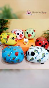 Heo tiết kiệm Hoa Dây 4 SIZE gốm sứ ống lợn đất đựng tiền
