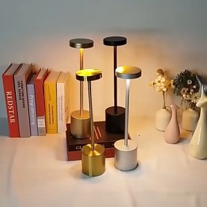 3 Color LED Table Lamp USB Rechargeable Touch Sensor Desk Lamp Adjustable Brightness Wireless Night Light for Bedroom Study Cafe Hotel