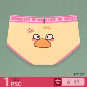 Cotton Triangle Panties for Women Cute Cartoon Print Abdomen Inming Wide Waistband Antibacterial Gusset Comfortable Underwear