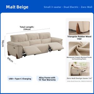 Electric Small Living Space Wooden Cream Style Cat-Resistant Fabric Sofa