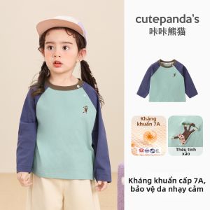 CUTEPANDAS | Áo Thun Dài Tay Trẻ Em Nam Nữ Mùa Thu