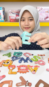 Mainan Anak LETTER MAGNETS 26PCS X2-108 Mainan Edukasi Mengenal Huruf Animal Lucu Anak
