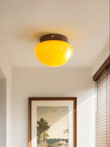 FANCY LAMP CLUB | Cream Vintage Style Ceiling Light Amber Color