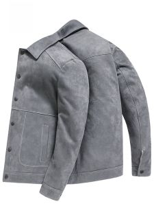 ROMON | Lormen Mens Suede Jacket Slim Fit Casual Thickened Autumn Winter New Style Youth Fashionable Urban Commute Style Outerwear